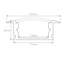 PERFIL ALUMINIO PRETO EMBUTIR 25 X 5 X 2000mm S24