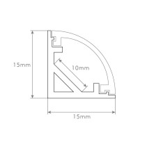 PERFIL ALUMÍNIO DE CANTO FINO 15 X 15 X 2000mm