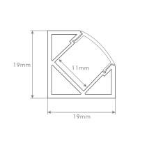 PERFIL ALUMÍNIO DE CANTO GROSSO 19 X 19 X 2000mm