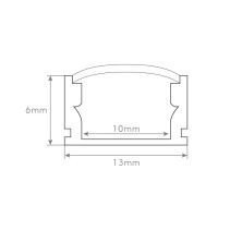 PERFIL ALUMÍNIO SALIENTE FINO 14 X 6 X 2000mm