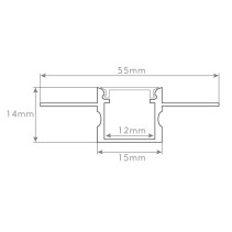 PERFIL ALUMÍNIO EMBUTIR PLADUR 55 X 14 X 2000mm