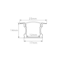 PERFIL ALUMÍNIO EMBUTIR ALTO 24  X 14 X 2000mm