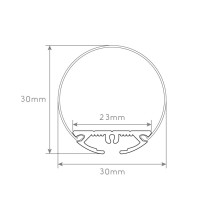 PERFIL ALUMÍNIO SALIENTE D30 20.7 X 30 X 2000mm