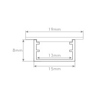 PERFIL ALUMÍNIO SALIENTE 509T 14 X 8 X 2000mm