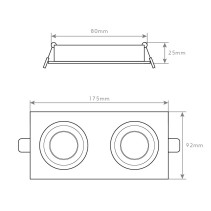 ARO GU10/MR16 PLANO 2*GU10 BRANCO ORIENTÁVEL