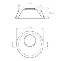 ARO GU10/MR16 RECUADO OVAL.RED BRANCO S24