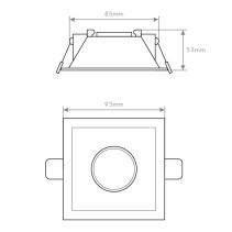 ARO GU10/MR16 RECUADO QUAD BRANCO S24