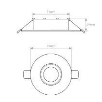 ARO GU10/MR16-B PLANO RED ORI.BRANCO S24