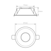 ARO GU10/MR16 RECUADO REDONDO PRETO