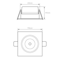 SPOT LED QUADRADO BRANCO 5W 6400K