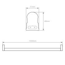 RÉGUA SIMPLES PARA T8 LED 1500mm