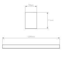 LINEA SUSPENSA ALUMÍNIO 48W 6400K 1200X50mm IP44