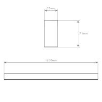 LINEA SUSPENSA ALUMÍNIO 24W 4200K 1200X35mm IP44