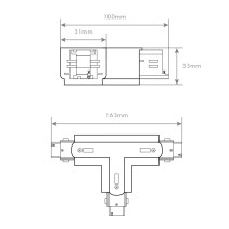 UNIÃO T PARA CALHA TRIFÁSICA BRANCA