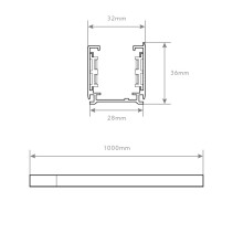 CALHA TRIFÁSICA 1M BRANCA