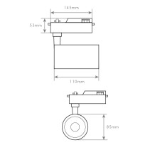 PROJ. DE CALHA MONOFÁSICO PVC BRANCO 20W 3000K