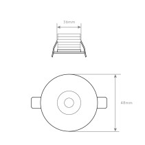 SPOT LED EMBUTIR REDONDO BRANCO 3W 3000K