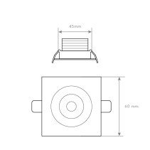 SPOT LED EMBUTIR QUADRADO NÍQUEL ORIEN. 3W 4200K