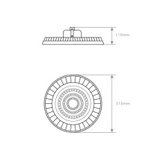 CAMPÂNULA LED UFO PRETO PHILIPS 5 ANOS 150W 6400K