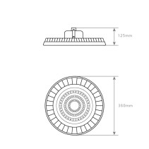 CAMPÂNULA LED UFO PRETO PHILIPS 5 ANOS 200W 4200K