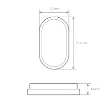 APLIQUE OVAL SLIM 15W PVC 4200K S24