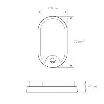 APLIQUE OVAL SLIM  C/SENSOR 15W PVC S24