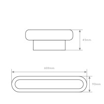 APLIQUE LINEAR PRETO 60CM 15W 4200K