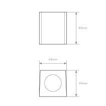 APLIQUE QUADRADO CINZA 1XGU10