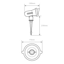 PROJETOR DE ESPETO GU10  PRETO