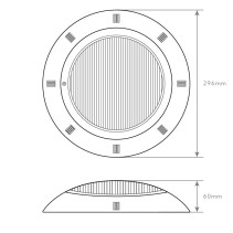 LÂMPADA PAR56 SALIENTE 18W 12V IP68 RGB