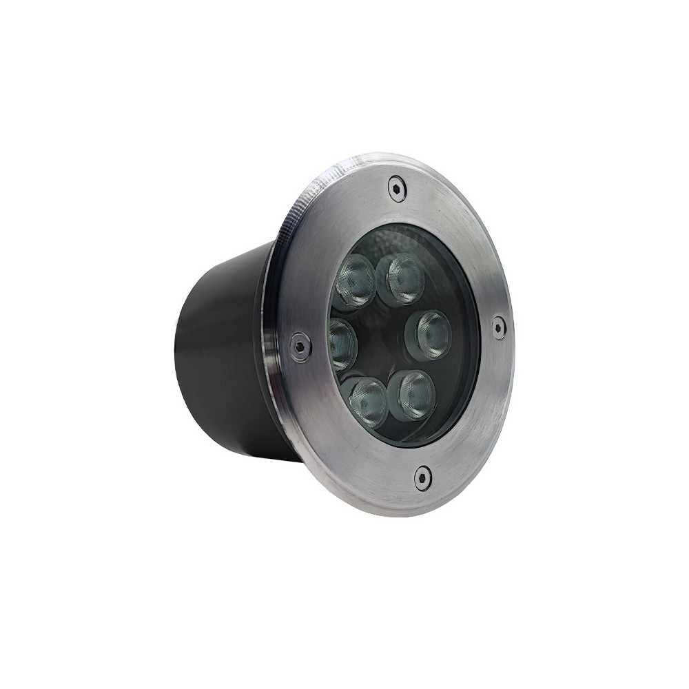 PROJETOR DE CHÃO REDONDO 6X1W 3000K