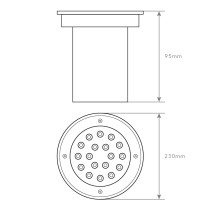 PROJETOR DE CHÃO REDONDO 18X1W 3000K