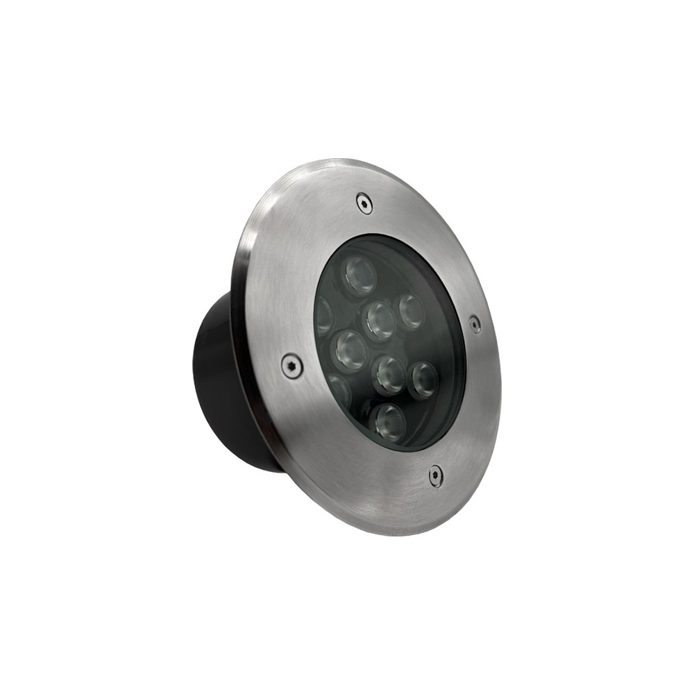 PROJETOR DE CHÃO REDONDO 9X1W 3000K