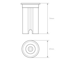 PROJETOR DE CHÃO REDONDO 50mm 1W 3000K
