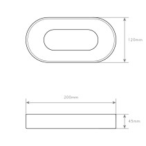 APLIQUE OVAL PRETO 12W 4200K