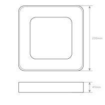 APLIQUE QUADRADO BRANCO 15W 4200K