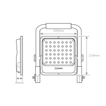 PROJETOR DE BATERIA 60W SMD LED IP65 PVC S24