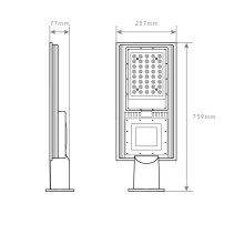 ARMADURA DE RUA SOLAR 300W 6400K S25