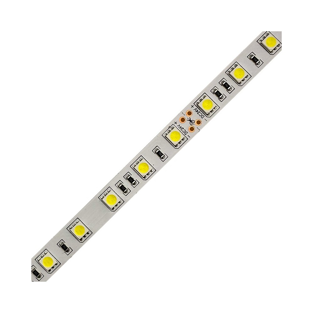 FITA LED 5050 60 LEDS 14.4W 24V IP20 6400K