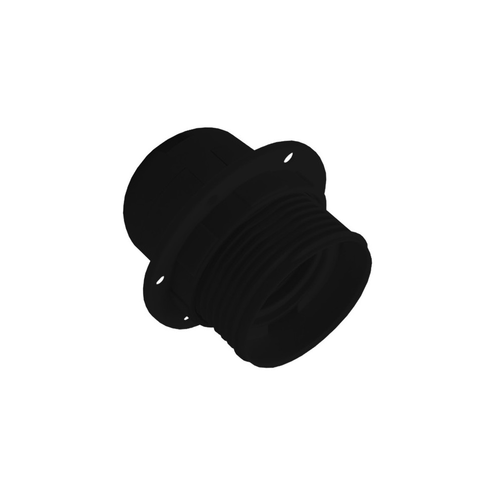 CASQUILHO E27 PVC PRETO MEIA ROSCA