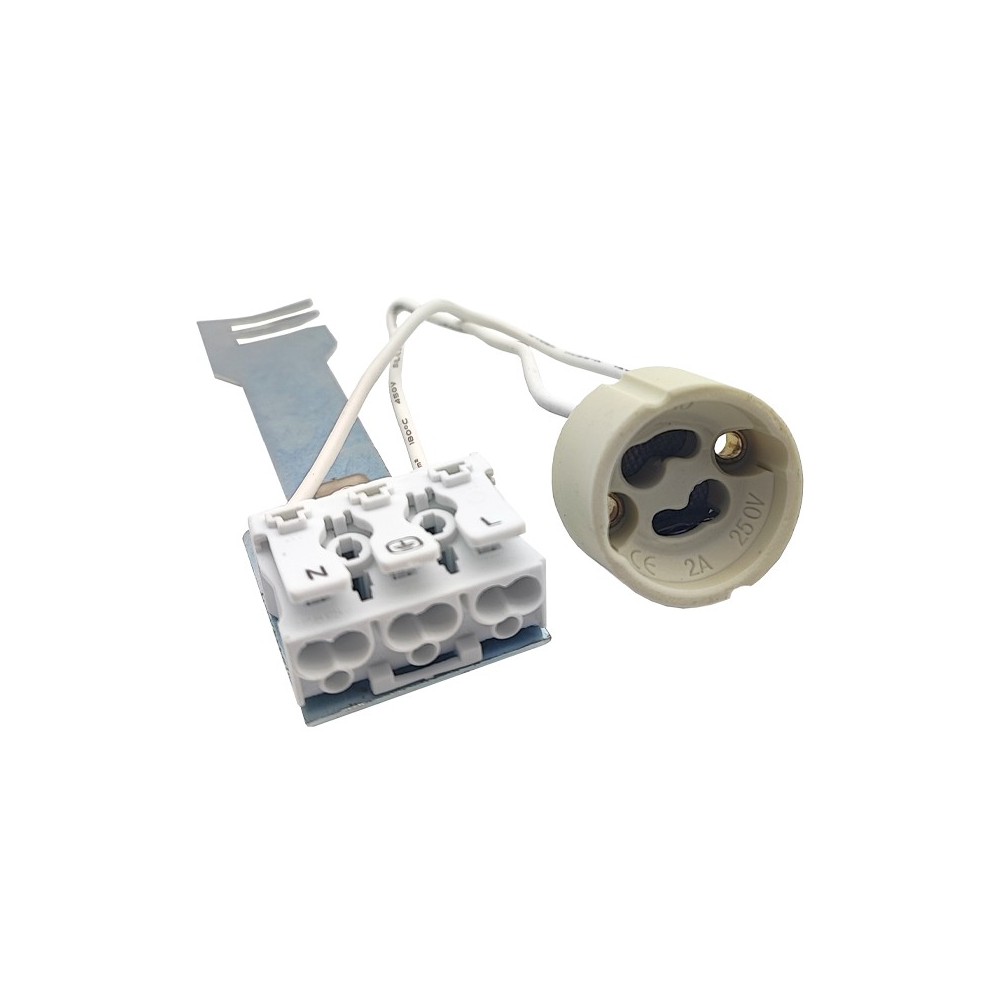 CASQUILHO GU10 CERÂMICA COM REPICAGEM LIG. RÁPIDA