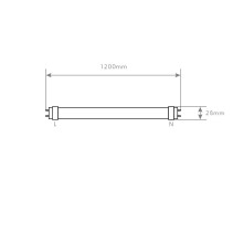 LÂMPADA T8 45W 1200mm VIDRO 2 LADOS 6400K