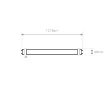 LÂMPADA T8 20W 1200mm VIDRO 1 LADO 6400K