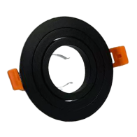 ARO GU10/MR16 PLANO REDONDO PRETO ORIENTÁVEL