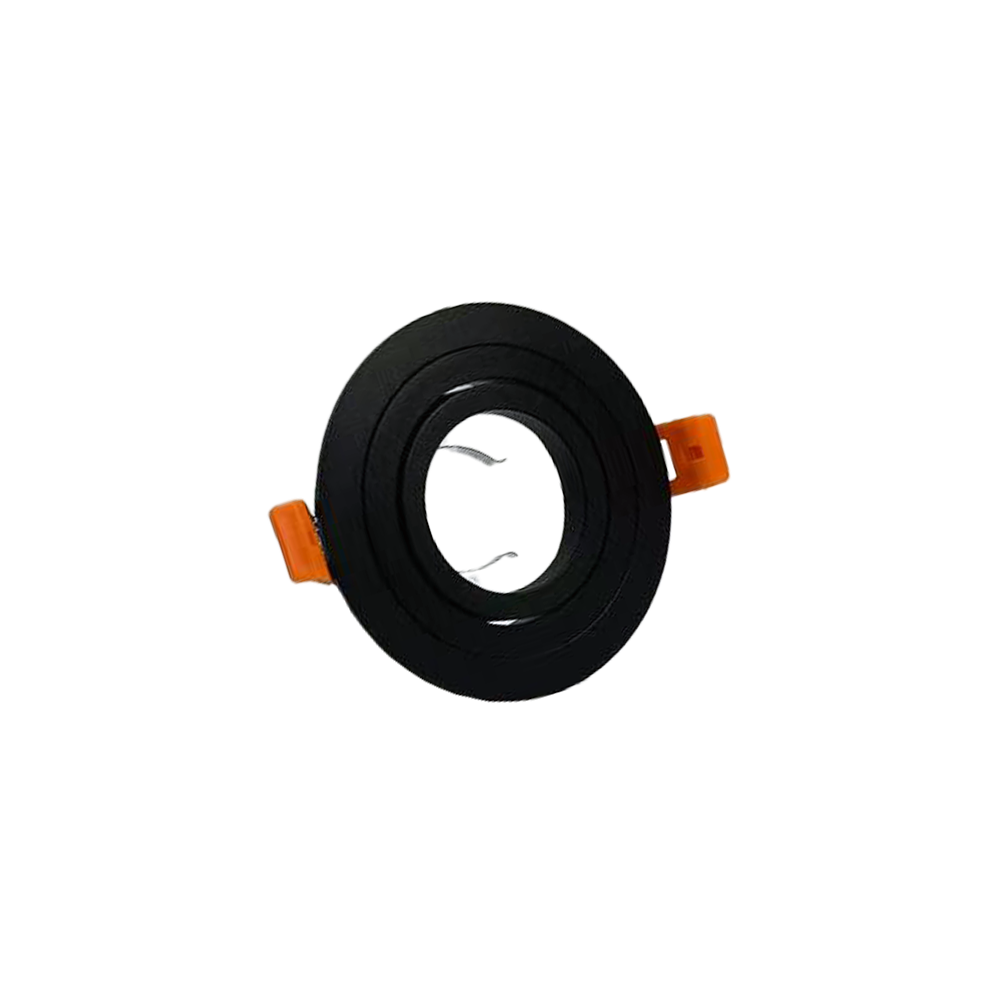 ARO GU10/MR16 PLANO REDONDO PRETO ORIENTÁVEL