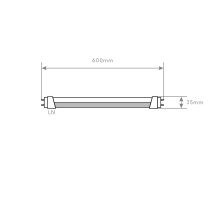 LÂMPADA T8 10W 600mm ALUMÍNIO 1 LADO  6400K
