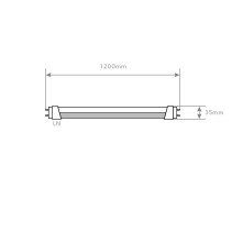 LÂMPADA T8 20W 1200mm ALUMÍNIO 1 LADO  6400K