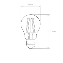 LÂMPADA A65 E27 6W FILAMENTO TRS 6400K