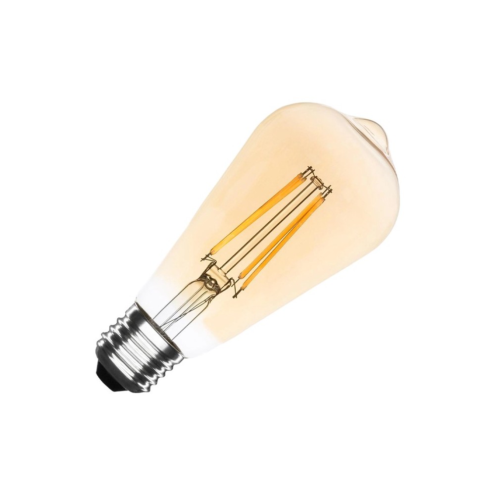 LÂMPADA ST64 E27 8W FILAMENTO ÂMBAR DIMÁVEL 2700K