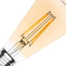 LÂMPADA ST64 E27 8W FILAMENTO ÂMBAR DIMÁVEL 2700K